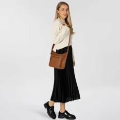 Greenburry Colombiana Umhängetasche Leder 27 cm nougat