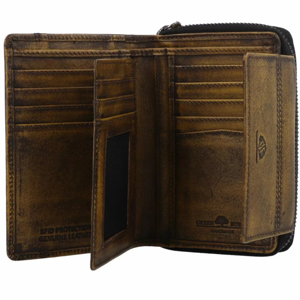 Damen Greenburry Destressed Geldbörse RFID Schutz Leder 13.5 cm