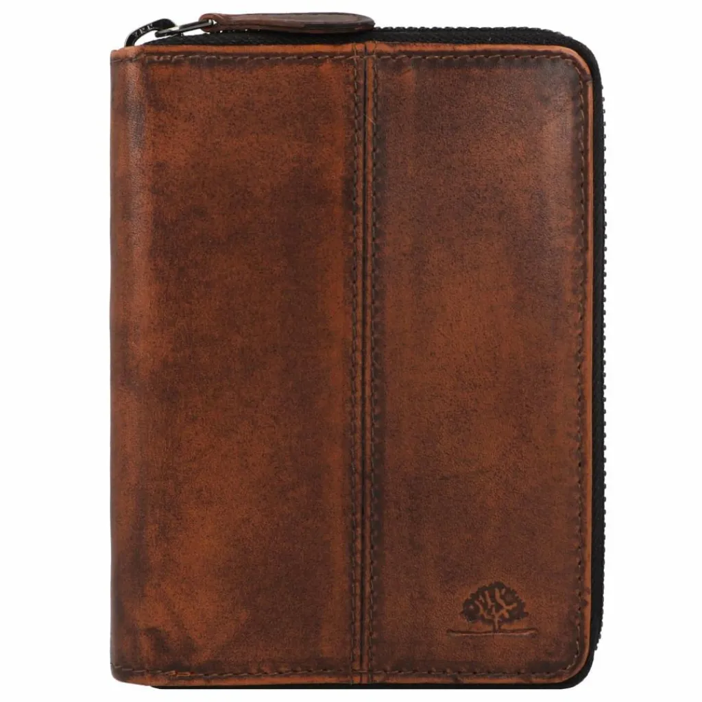 Greenburry Destressed Geldbörse RFID Schutz Leder 13 cm rusty orange