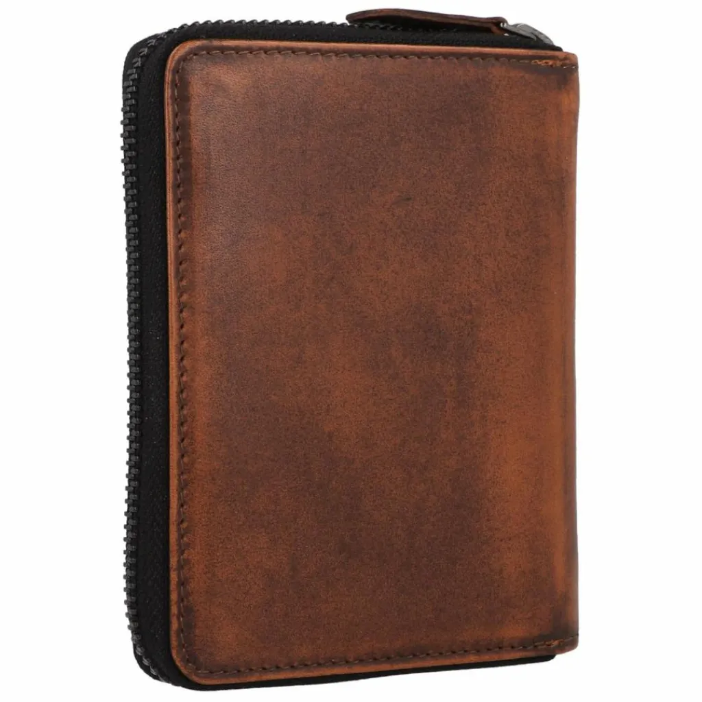 Greenburry Destressed Geldbörse RFID Schutz Leder 13 cm rusty orange