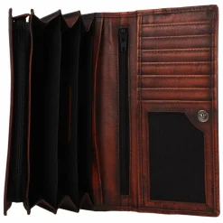 Discount Greenburry Destressed Geldbörse RFID Schutz Leder 18.5 cm rusty orange