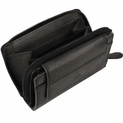 Greenburry Damengeldbörsen Querformat<Destressed Geldbörse RFID Schutz Leder 13.5 cm silver grey