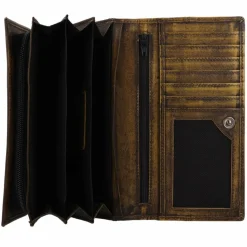 Clearance Greenburry Destressed Geldbörse RFID Schutz Leder 18.5 cm dirty yellow