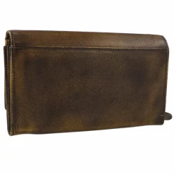 Greenburry Damengeldbörsen Querformat<Destressed Geldbörse RFID Schutz Leder 13 cm dirty yellow