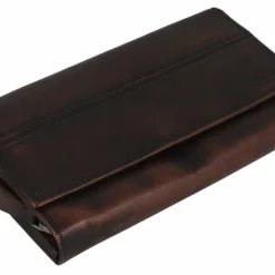 Greenburry Destressed Geldbörse RFID Schutz Leder 18.5 cm teak brown