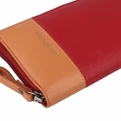 Greenburry Damengeldbörsen Querformat<Nappa Geldbörse RFID Schutz Leder 19.5 cm red-tan