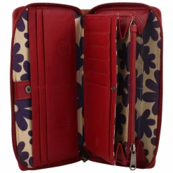 Greenburry Damengeldbörsen Querformat<Nappa Geldbörse RFID Schutz Leder 19.5 cm red-tan