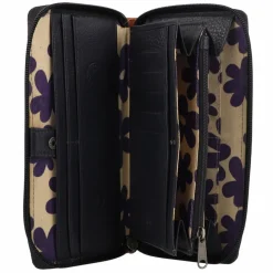 Greenburry Damengeldbörsen Querformat<Nappa Geldbörse RFID Schutz Leder 19.5 cm navy blue-tan