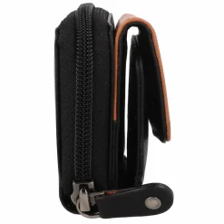 Greenburry Damengeldbörsen Querformat<Nappa Geldbörse RFID Schutz Leder 11 cm black-tan