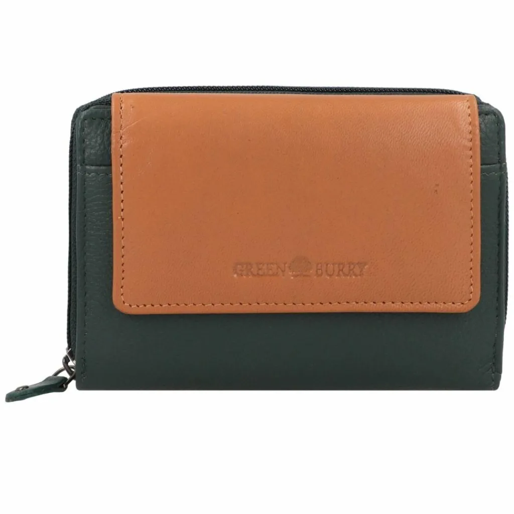Best Greenburry Nappa Geldbörse RFID Schutz Leder 14 cm green-tan