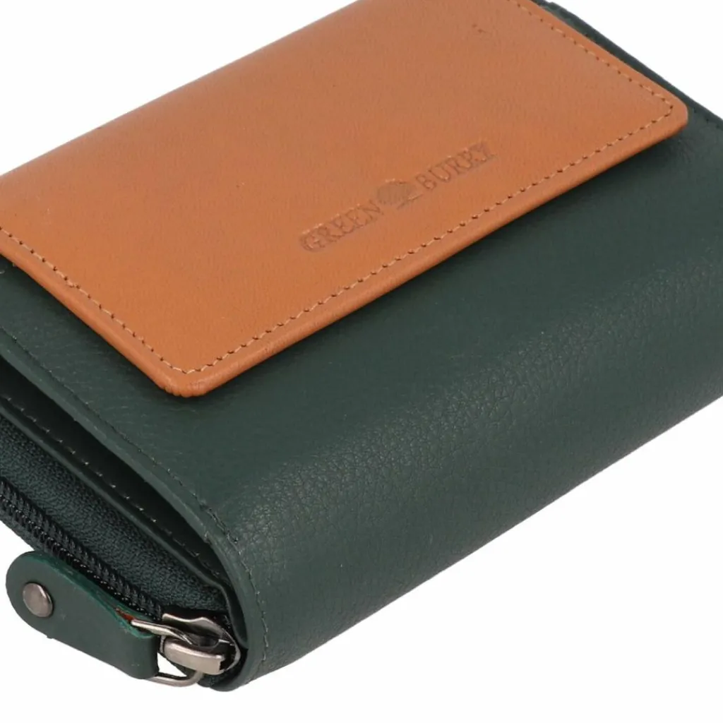 Best Greenburry Nappa Geldbörse RFID Schutz Leder 14 cm green-tan