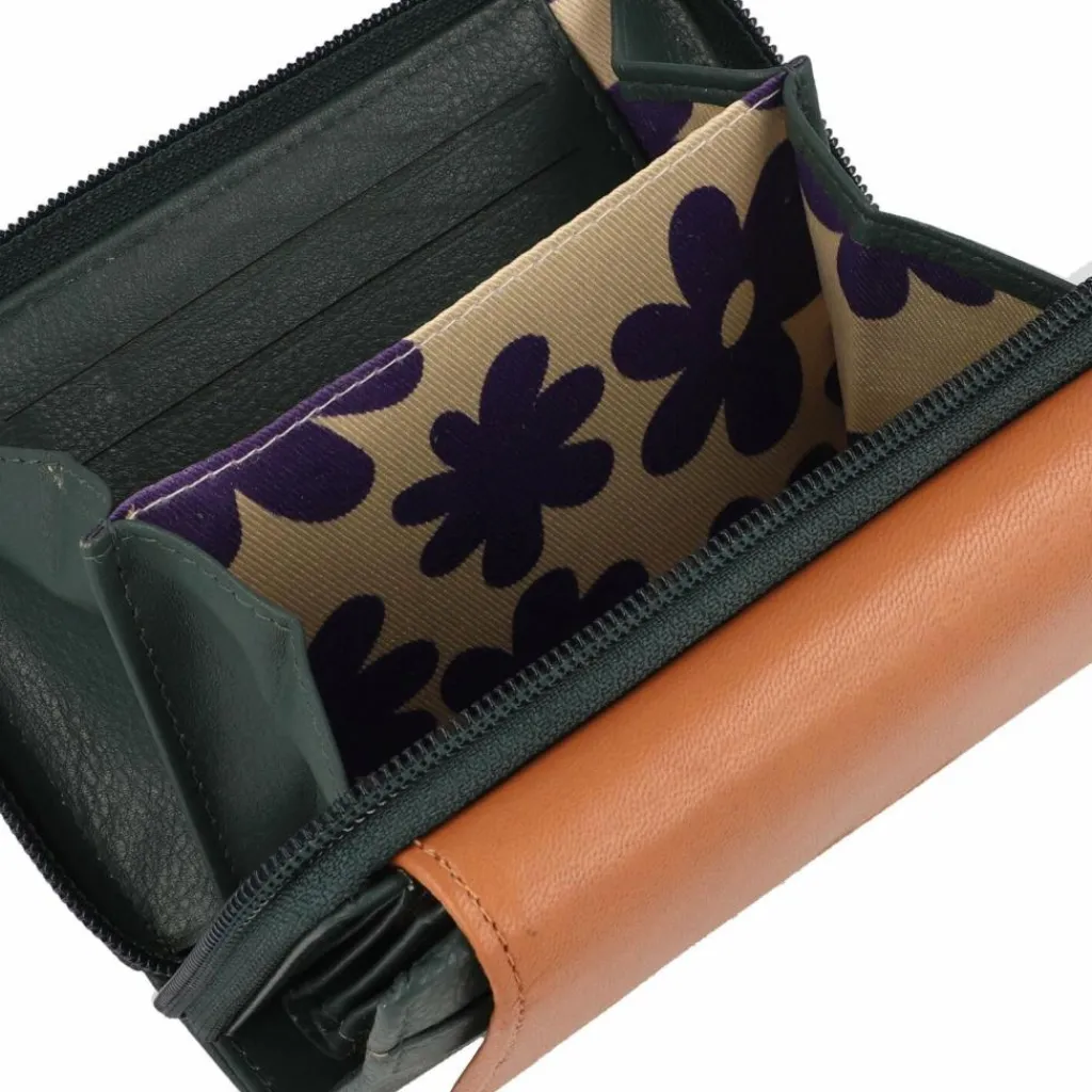 Best Greenburry Nappa Geldbörse RFID Schutz Leder 14 cm green-tan