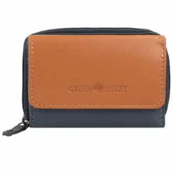 Greenburry Damengeldbörsen Querformat<Nappa Geldbörse RFID Schutz Leder 11 cm grey-tan