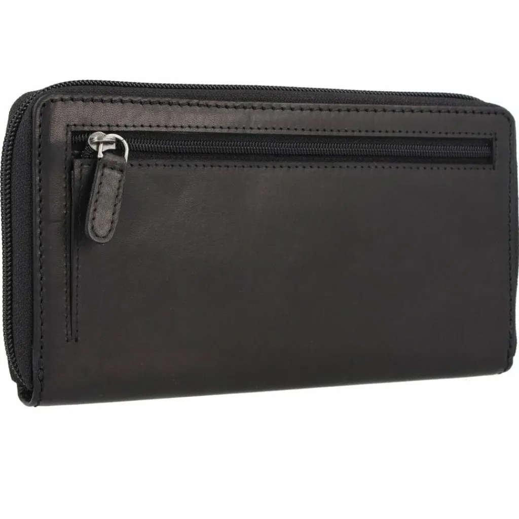 Greenburry Damengeldbörsen Querformat<Pure Geldbörse RFID Schutz Leder 19.5 cm black