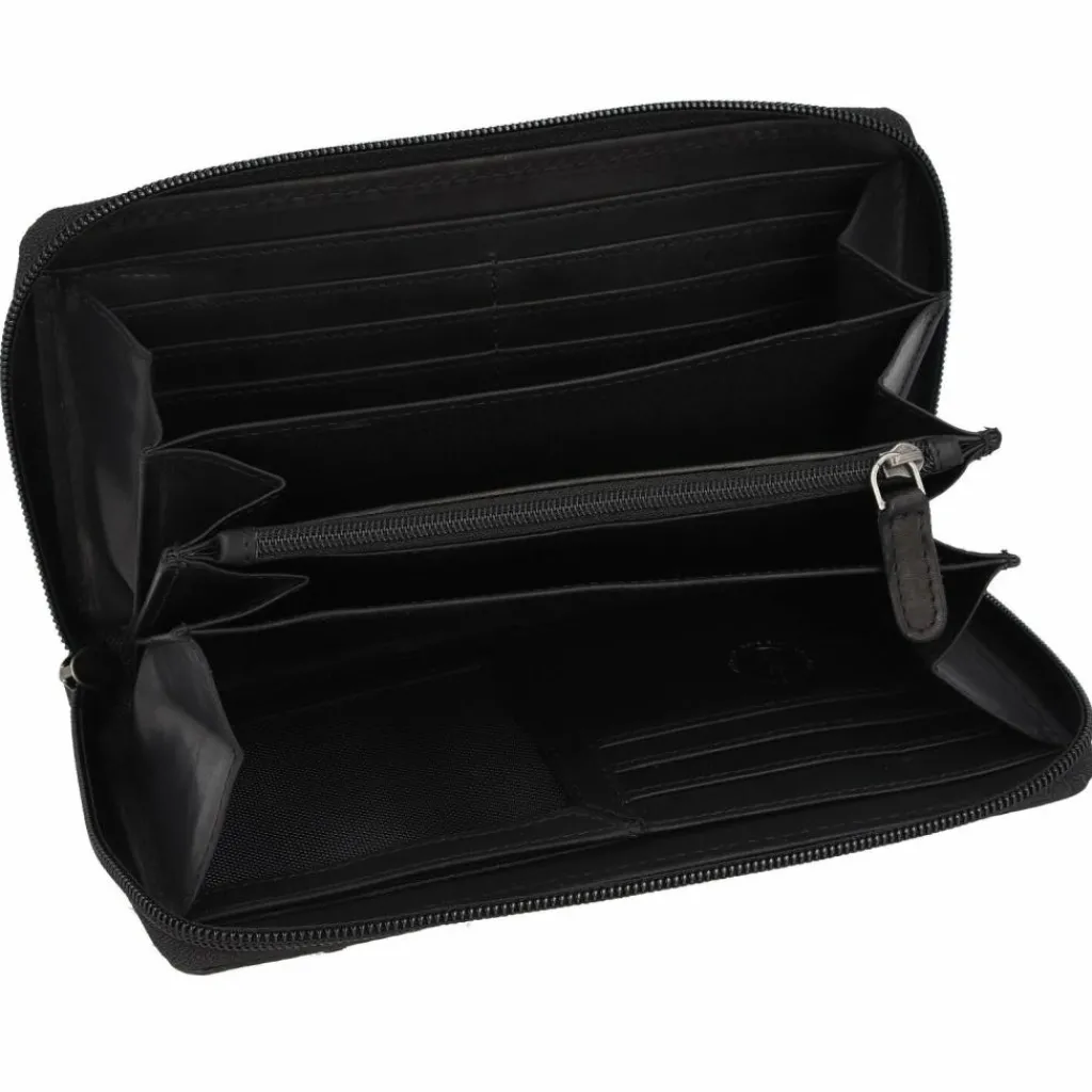 Greenburry Damengeldbörsen Querformat<Pure Geldbörse RFID Schutz Leder 19.5 cm black