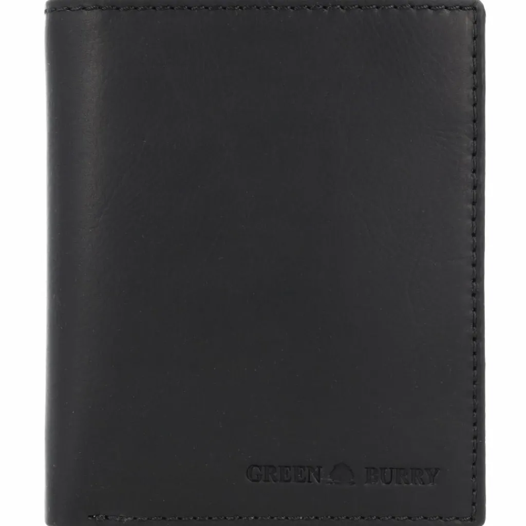 Greenburry Herrengeldbörsen Hochformat<Pure Geldbörse RFID Schutz Leder 10.5 cm black