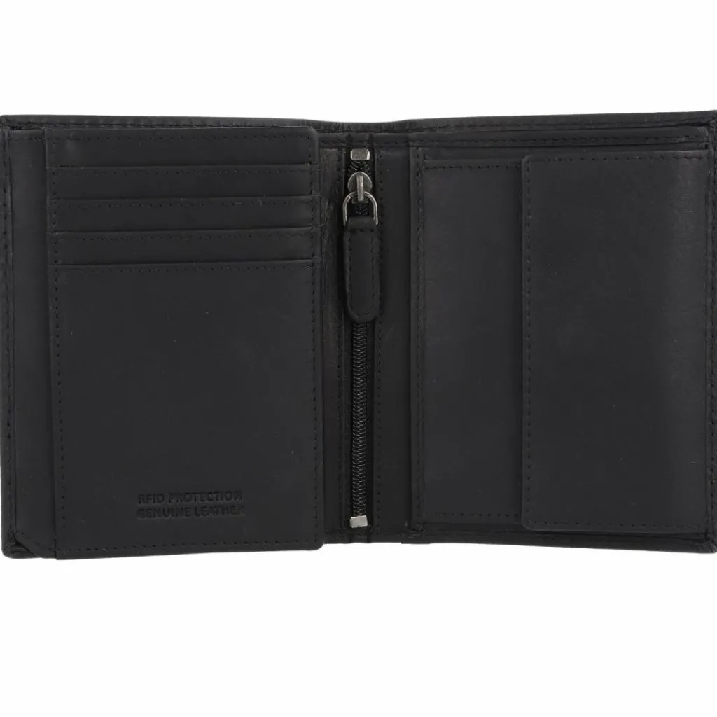 Greenburry Herrengeldbörsen Hochformat<Pure Geldbörse RFID Schutz Leder 10.5 cm black
