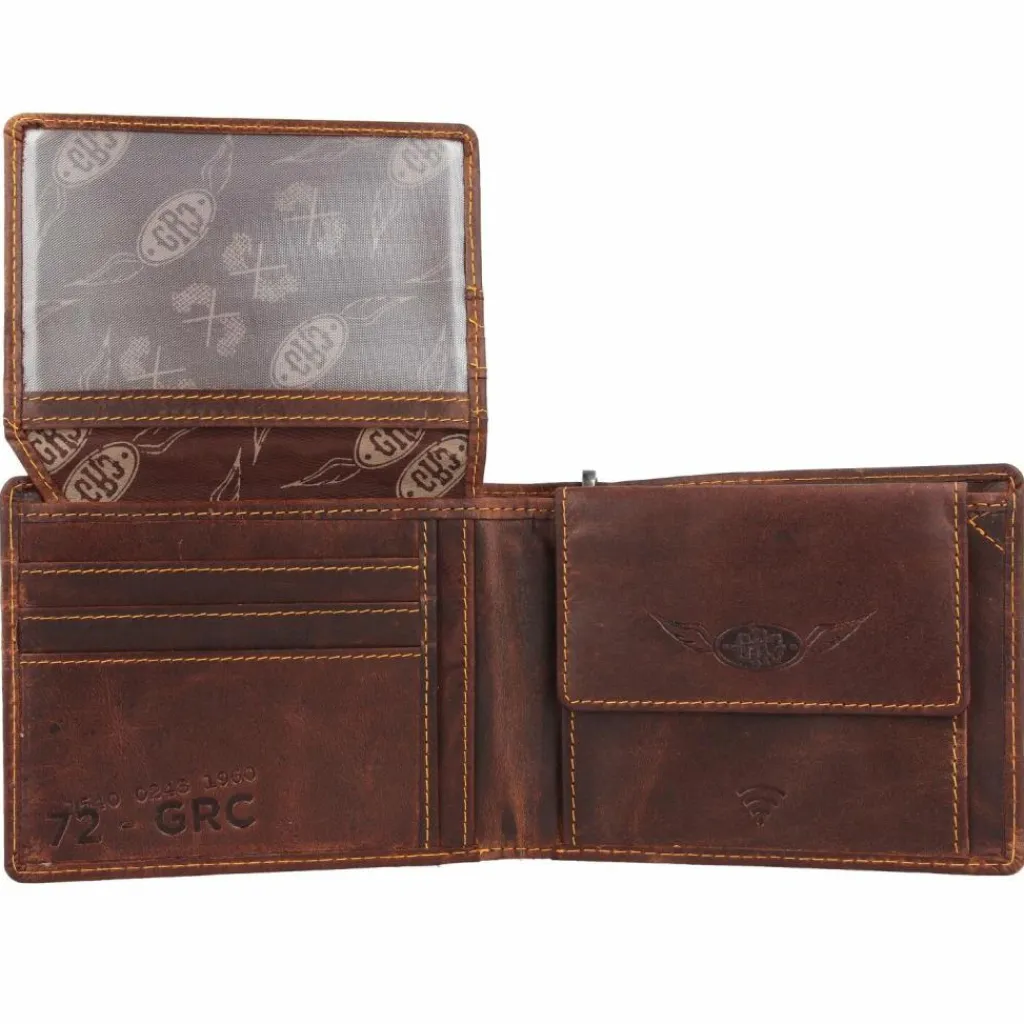 Greenburry Herrengeldbörsen Hochformat<Racing Collection Phoenix Geldbörse RFID Leder 12 cm braun