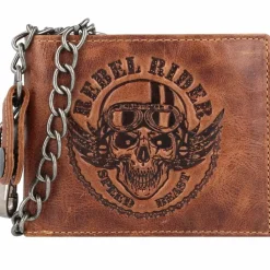 Greenburry Herrengeldbörsen Querformat<Rebel Rider Biker Geldbörse Leder 13 cm brown