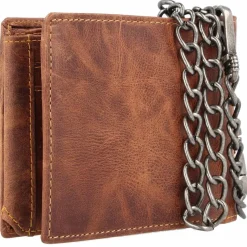 Greenburry Herrengeldbörsen Querformat<Rebel Rider Biker Geldbörse Leder 13 cm brown