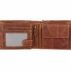 Greenburry Herrengeldbörsen Querformat<Rebel Rider Biker Geldbörse Leder 13 cm brown