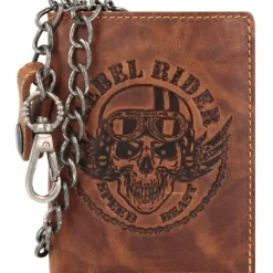 Greenburry Herrengeldbörsen Hochformat<Rebel Rider Biker Geldbörse Leder 11 cm brown