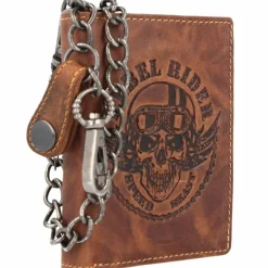 Greenburry Herrengeldbörsen Hochformat<Rebel Rider Biker Geldbörse Leder 11 cm brown
