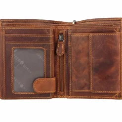 Greenburry Herrengeldbörsen Hochformat<Rebel Rider Biker Geldbörse Leder 11 cm brown