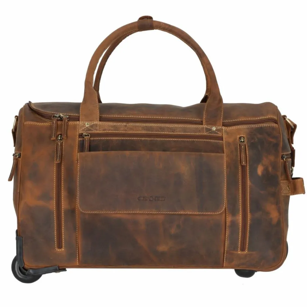 Outlet Greenburry Vintage 2 Rollen Reisetasche Leder 32 cm braun