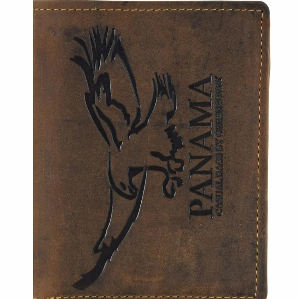 Greenburry Herrengeldbörsen Hochformat<Vintage Adler Geldbörse Leder 9,5 cm braun