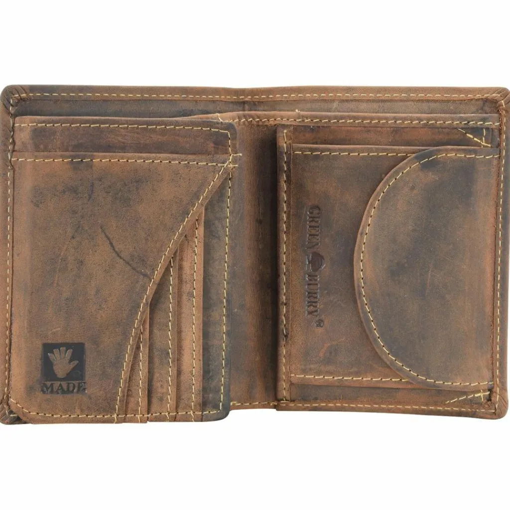 Greenburry Herrengeldbörsen Hochformat<Vintage Adler Geldbörse Leder 9,5 cm braun