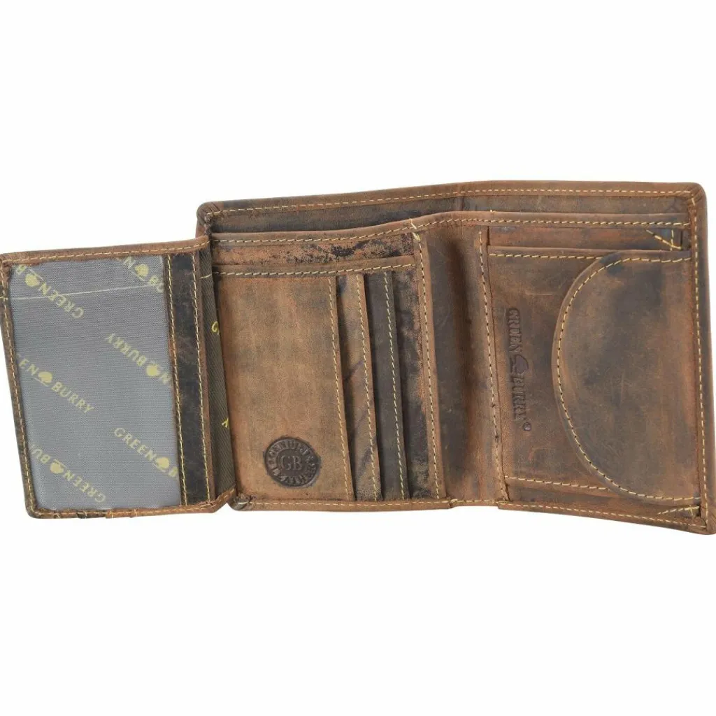 Greenburry Herrengeldbörsen Hochformat<Vintage Adler Geldbörse Leder 9,5 cm braun