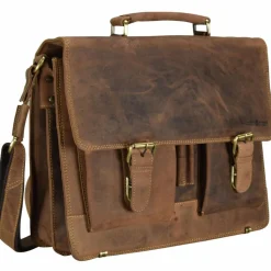 Greenburry Vintage Aktentasche Leder 40 cm Laptopfach