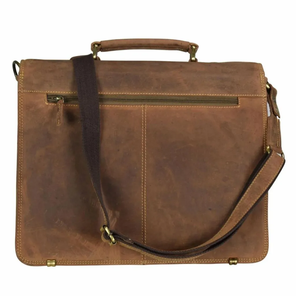 Greenburry Vintage Aktentasche Leder 40 cm Laptopfach