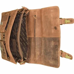 Greenburry Vintage Aktentasche Leder 40 cm Laptopfach