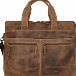 Greenburry Vintage Aktentasche Leder 42 cm Laptopfach