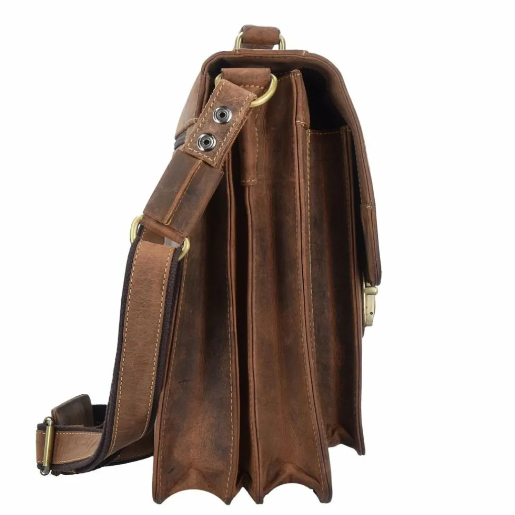 Best Greenburry Vintage Aktentasche Leder 40 cm brown