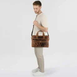 Sale Greenburry Vintage Aktentasche Leder 38 cm Laptopfach brown