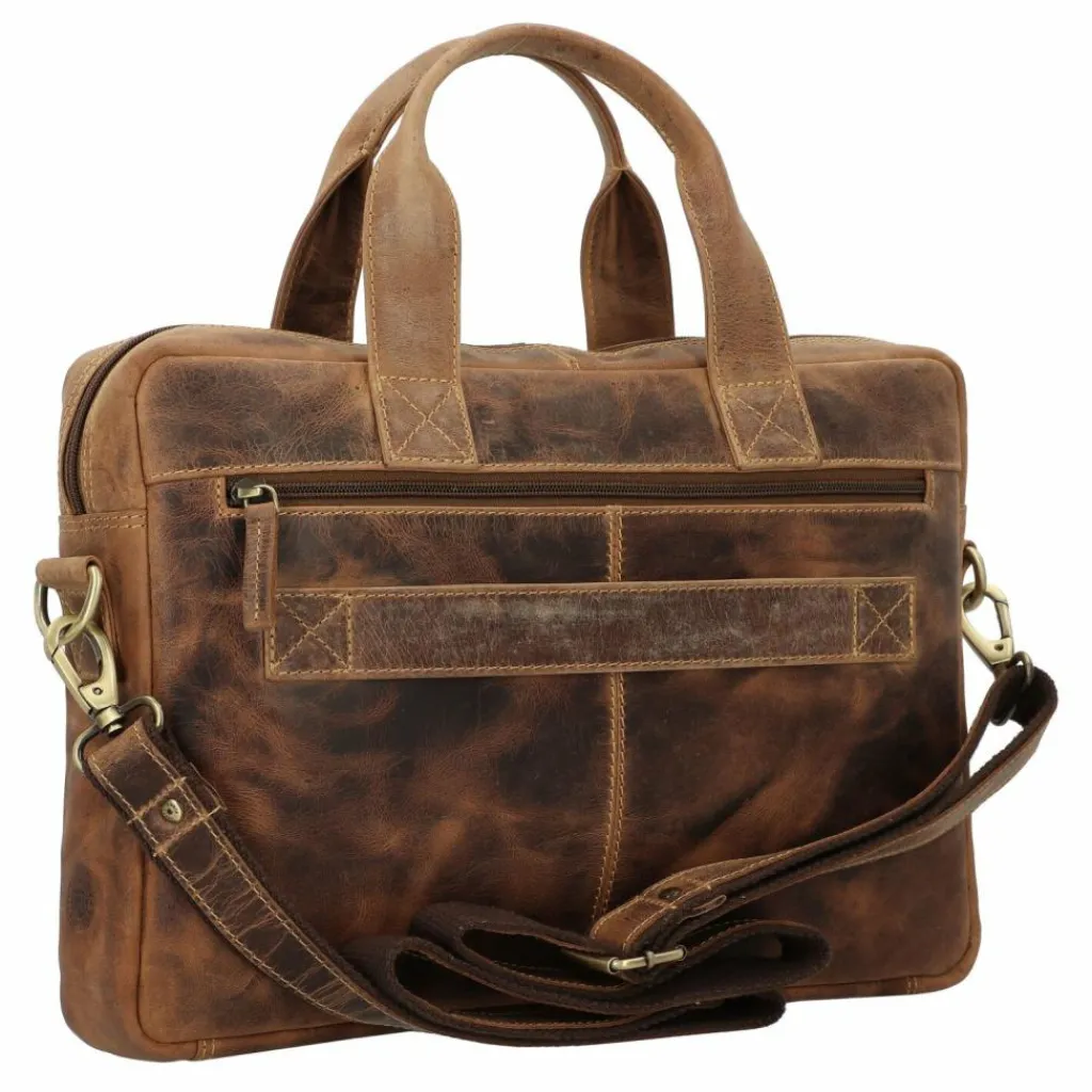 Sale Greenburry Vintage Aktentasche Leder 38 cm Laptopfach brown