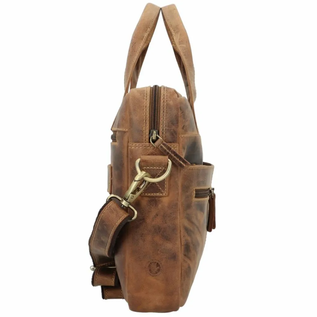 Sale Greenburry Vintage Aktentasche Leder 38 cm Laptopfach brown