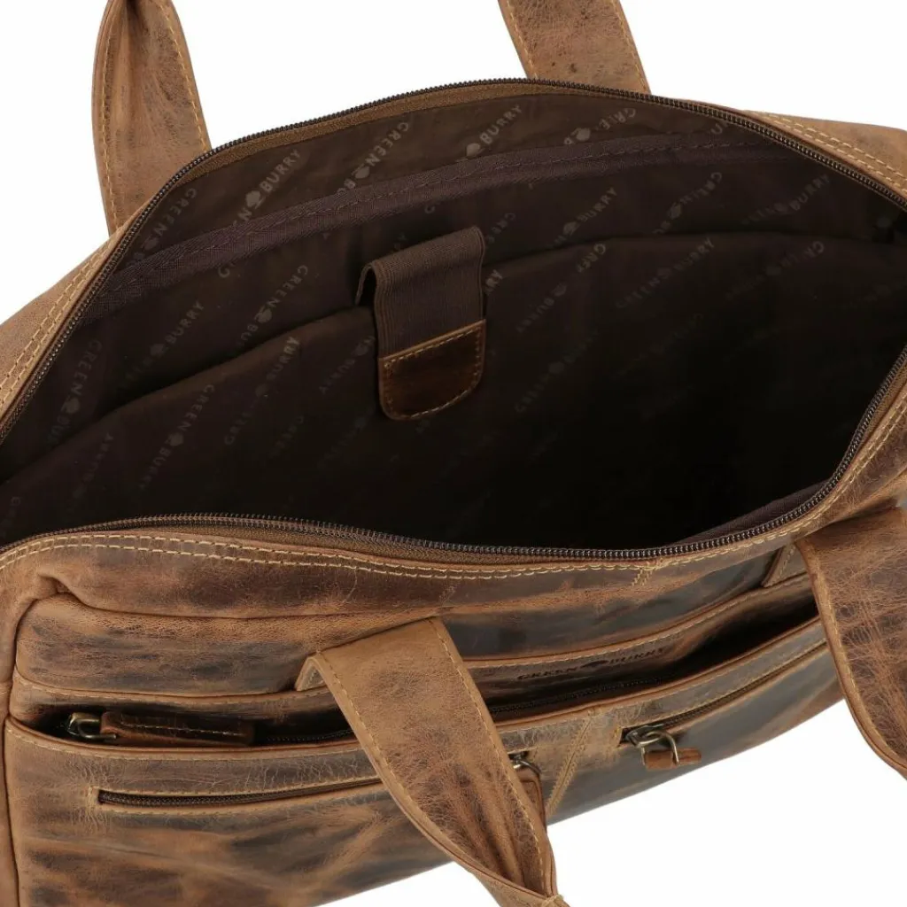 Sale Greenburry Vintage Aktentasche Leder 38 cm Laptopfach brown