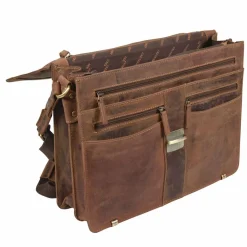 Online Greenburry Vintage Aktentasche Leder 38 cm mit 2 Hauptfächern brown