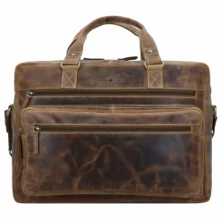 Outlet Greenburry Vintage Aktentasche Leder 43 cm Laptopfach brown