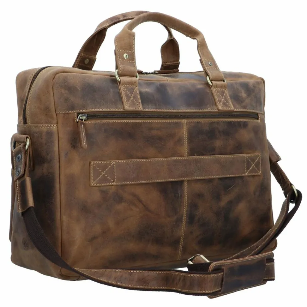 Outlet Greenburry Vintage Aktentasche Leder 43 cm Laptopfach brown