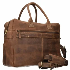 Clearance Greenburry Vintage Aktentasche Leder 40 cm Laptopfach braun