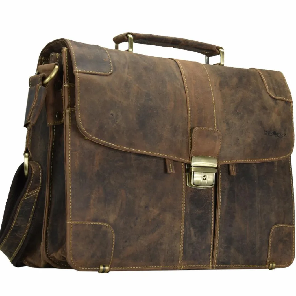 Best Greenburry Vintage Aktentasche Leder 38.5 cm brown