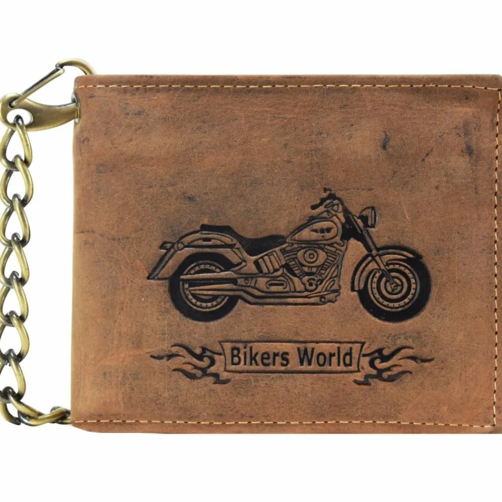 Greenburry Herrengeldbörsen Querformat<Vintage Bike Geldbörse Leder 12 cm braun