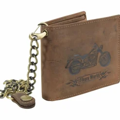 Greenburry Herrengeldbörsen Querformat<Vintage Bike Geldbörse Leder 12 cm braun