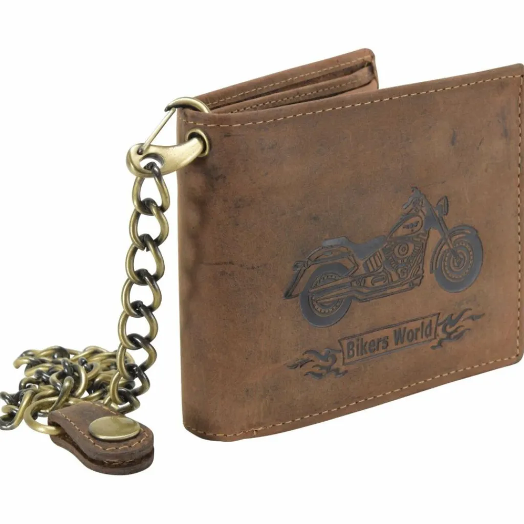 Greenburry Herrengeldbörsen Querformat<Vintage Bike Geldbörse Leder 12 cm braun