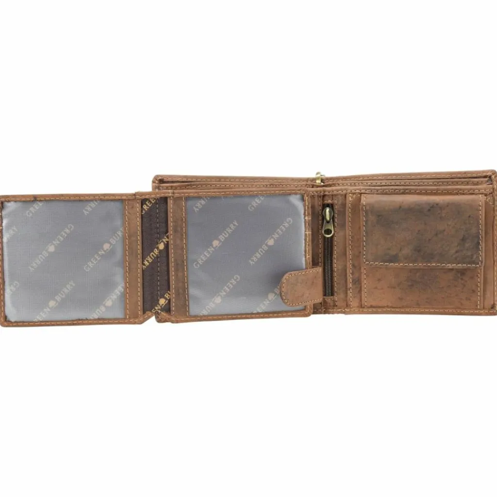 Greenburry Herrengeldbörsen Querformat<Vintage Bike Geldbörse Leder 12 cm braun